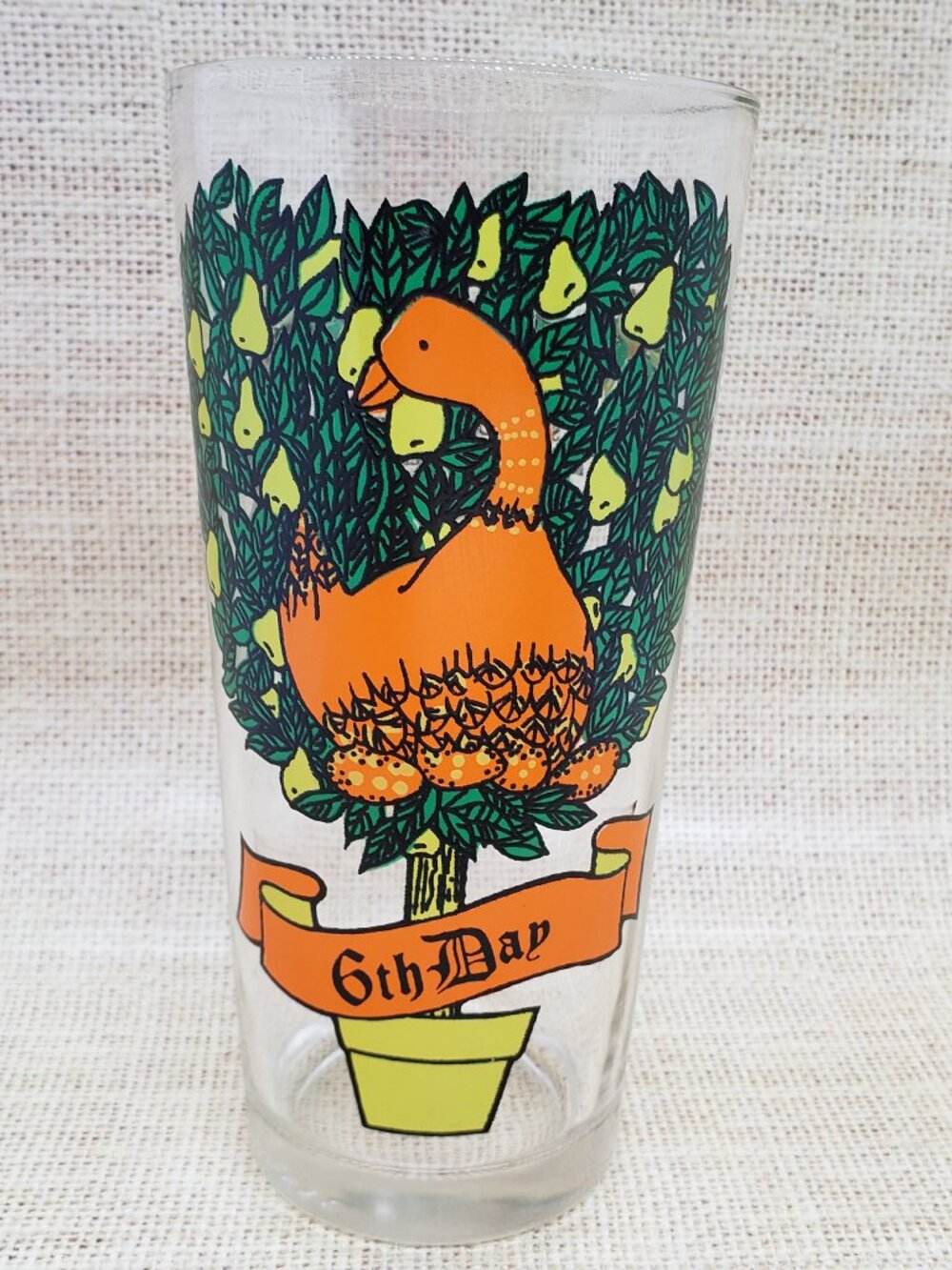 Vintage 12 Days of Christmas Pepsi Drinking Glass Day 6 Geese Laying 1970s Carol